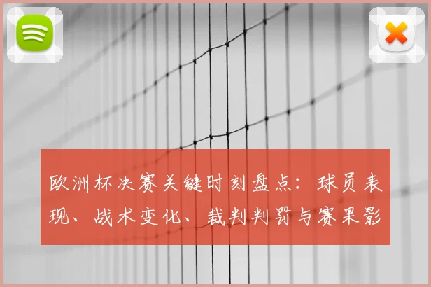 欧洲杯决赛关键时刻盘点：球员表现、战术变化、裁判判罚与赛果影响分析